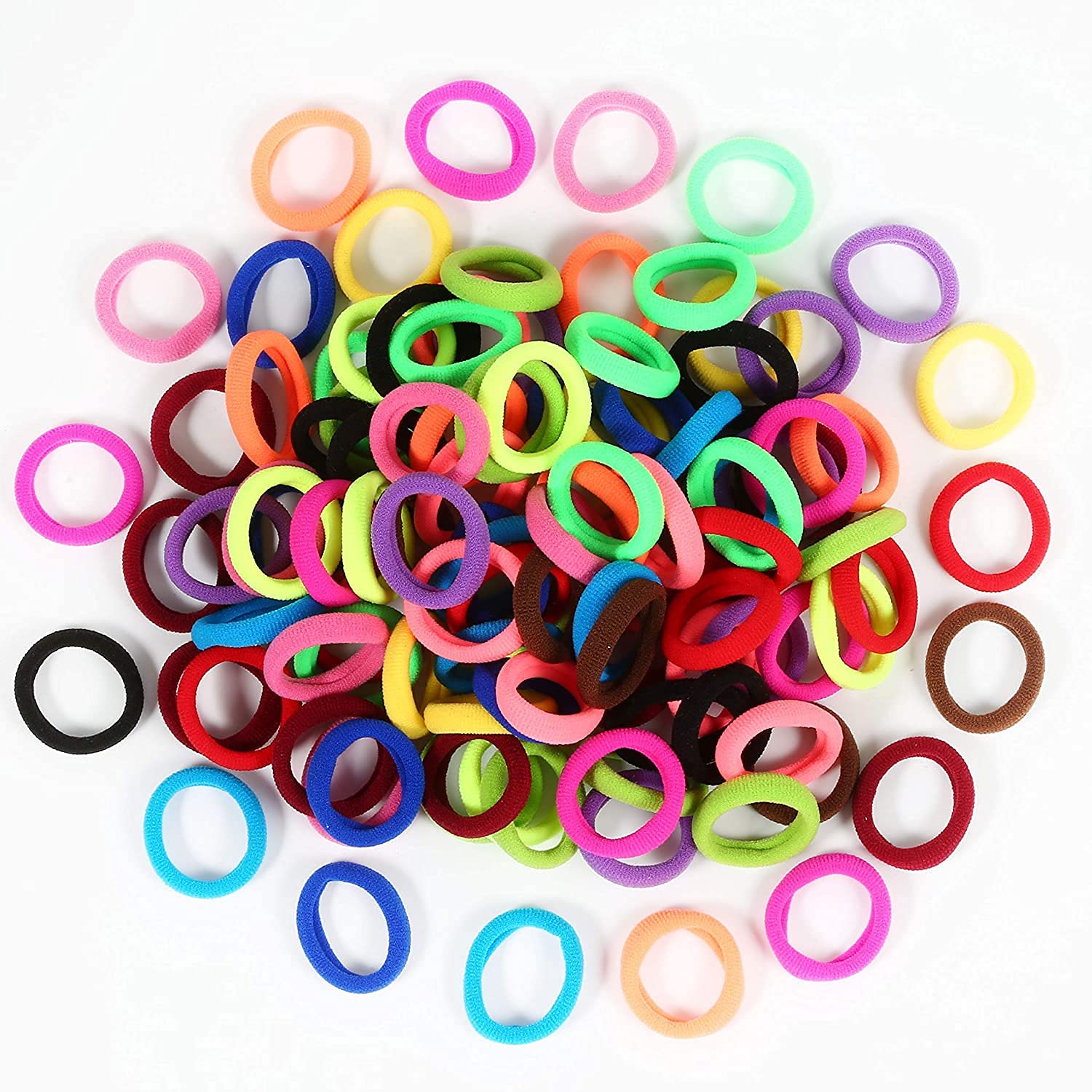 100 PCS Hair Bands for Girls Toddler Hair Bands Baby Hair Bobbles for Baby Girls Kids Toddlers Multicolor (Light -colored-100pcs)