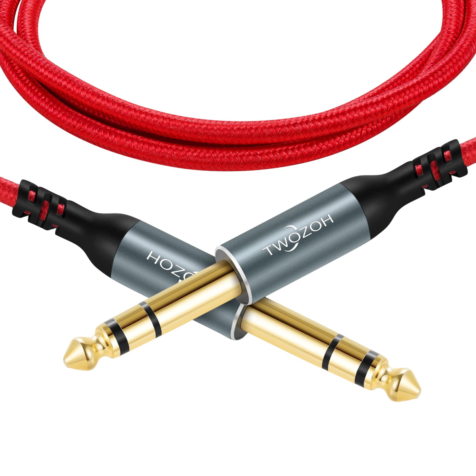 Twozoh Jack 6.35mm to 6.35mm Balanced TRS Stereo Audio Cable, Male to Male 1/4 Inch Guitar Cable 0.5M (Profesional/HiFi)