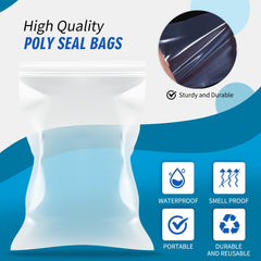 Resealable Plastic Bags Clear Zip Poly Bags, 11 X 16inches Large Grip Seal Pouches Thickening Press Seal Bags, Resealable Freezer Bags for Food Storage, Clothes Sealing Pouches