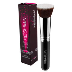 Flat Top Kabuki Foundation Brush By KESHIMA - Premium Makeup Brush for Liquid Foundation, Cream, and Powder - Buffing, Blending Brush, Face Brush