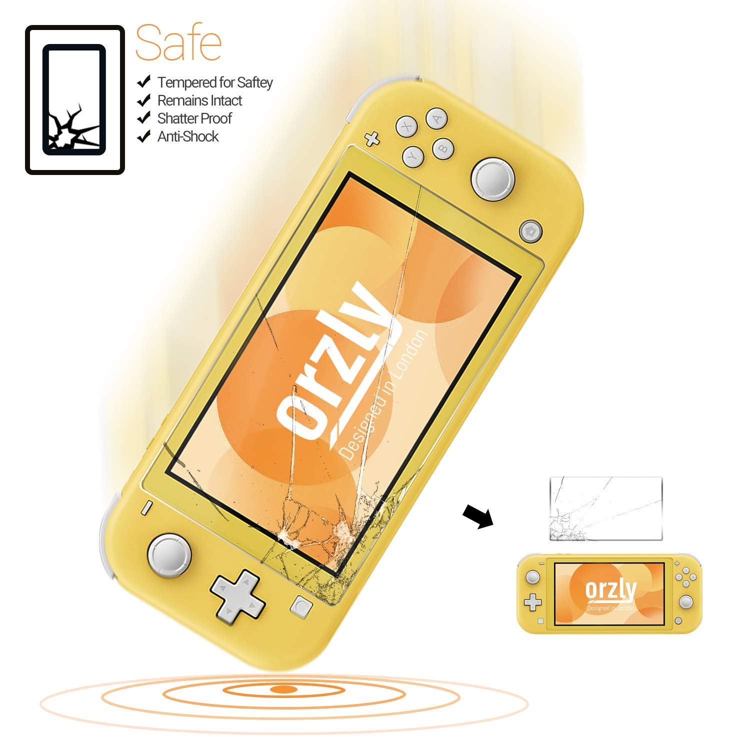 Screen Protector for Nintendo Switch Lite 2019 Model [4 Pack] Tempered Glass Screen Protectors. No Bubbles Easy Installation Anti Scratch Edition