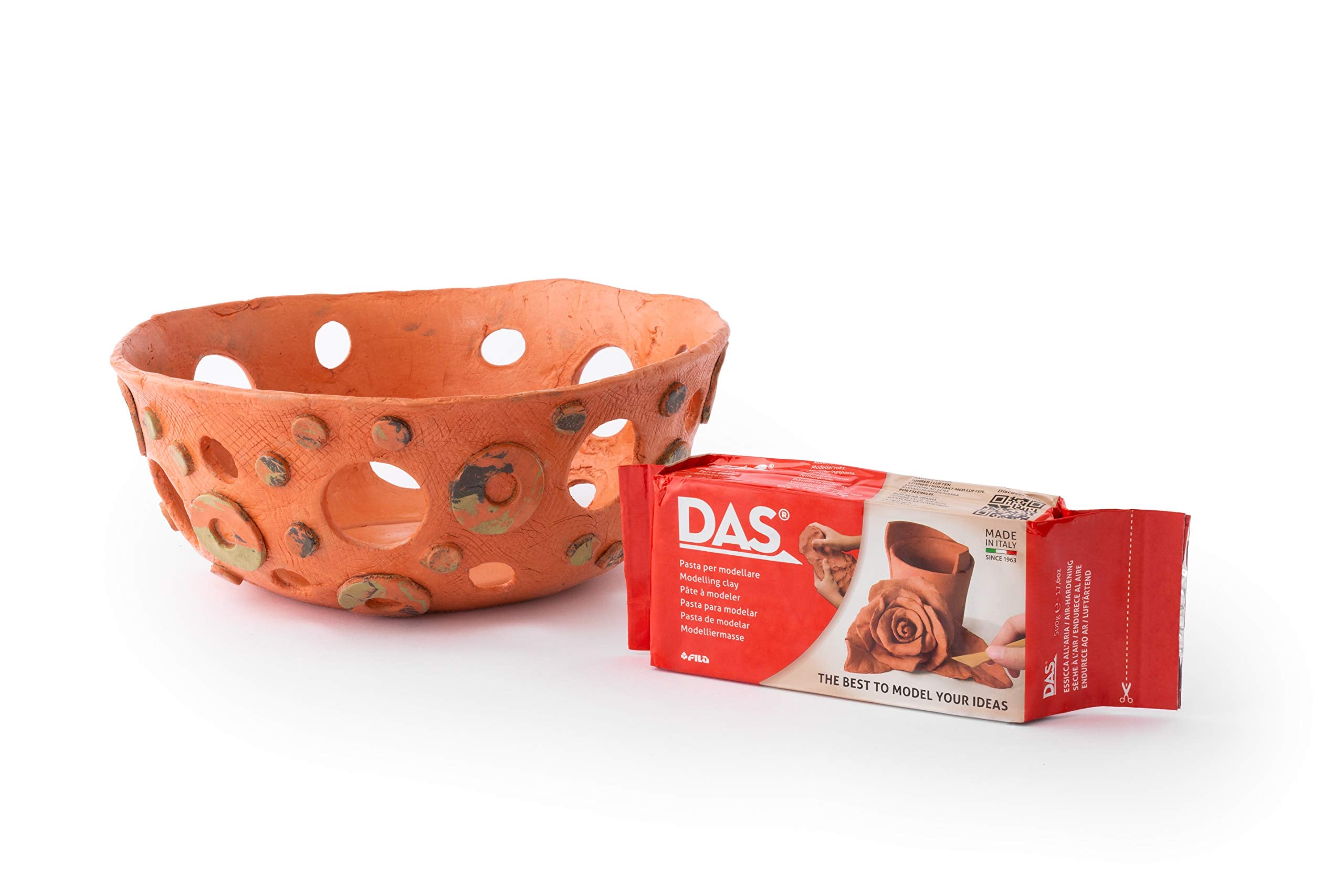 DAS Terracotta Air-Hardening 500g Modelling Clay, Ideal for Professionals & Hobbyists (Pack of 2)