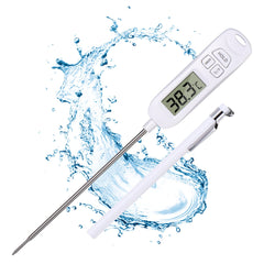 Allinone-Kitchen Meat Thermometer,Digital Instant Read Kitchen Cooking Temperature Long Food Probe with Large LCD Screen℉/℃ Button for Hot Beverage,Grill,BBQ,Jam,Water,Milk,Battery Included