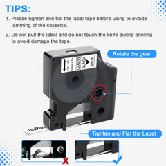 UniPlus Compatible 45013 Label Tape Replacement for Dymo D1 45013 S0720530 Label Tape 12mm x 7m Black on White Work with Dymo Tape LabelManager 160 210D 280 360D 420P Labelpoint 150 250, 3 Packs