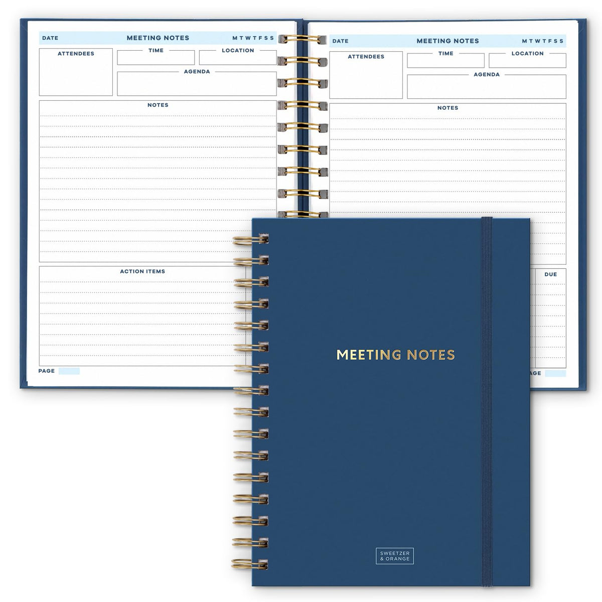 S&O Medium Meeting Notebook for Work - Professional Notebooks for Work Organization - Work Organizer Notebook - Work Notebook Organizer Planner - Meeting Notes Notebook for Work - 168 Pages, 6.4 inchesx8.4”