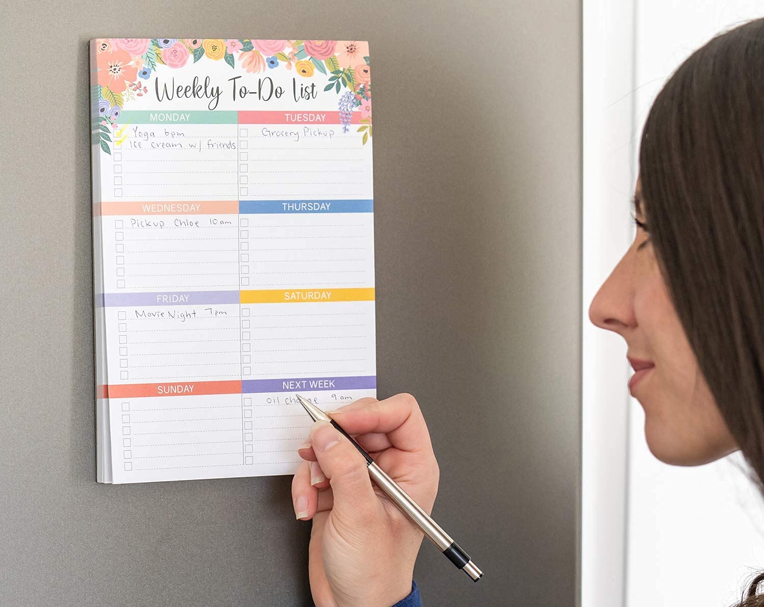 Sweetzer & Orange Floral Weekly to Do List Notepad. Magnetic Weekly Planner Notepad with Daily Planner Agenda Squares. 9x6” Day Planner 2020 2021-Student Planner, Work Planner and Checklist Note Pad.