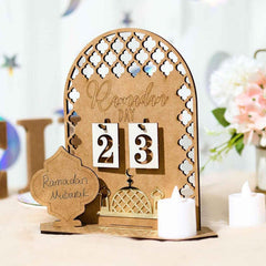 YLYDMY Ramadan Advent Calendar Wooden Countdown Calendars Decorations for Home, Ramadan Decorations for Home,30 Days Til Eid, Ramadan Gift for Kids (A-01)