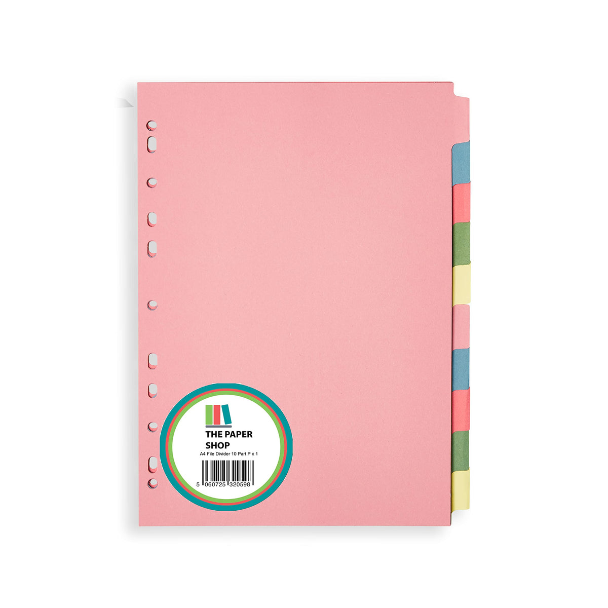 A4 File Dividers 10 Part   A4 Subject Dividers 10 Part Card Folder Dividers Multi Hole Punched in Assorted Colours   Fit All A4 Portrait File Dividers