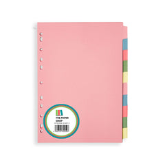 A4 File Dividers 10 Part   A4 Subject Dividers 10 Part Card Folder Dividers Multi Hole Punched in Assorted Colours   Fit All A4 Portrait File Dividers