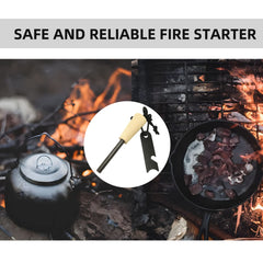 MOPPRO Survival Fire Steel, Flint Striker Steel Fire Starter, Magnesium Torch Lighter, Steel Scraper with Scalamite Bottle Opener, Essential for Survival Equipment and Camping Accessory