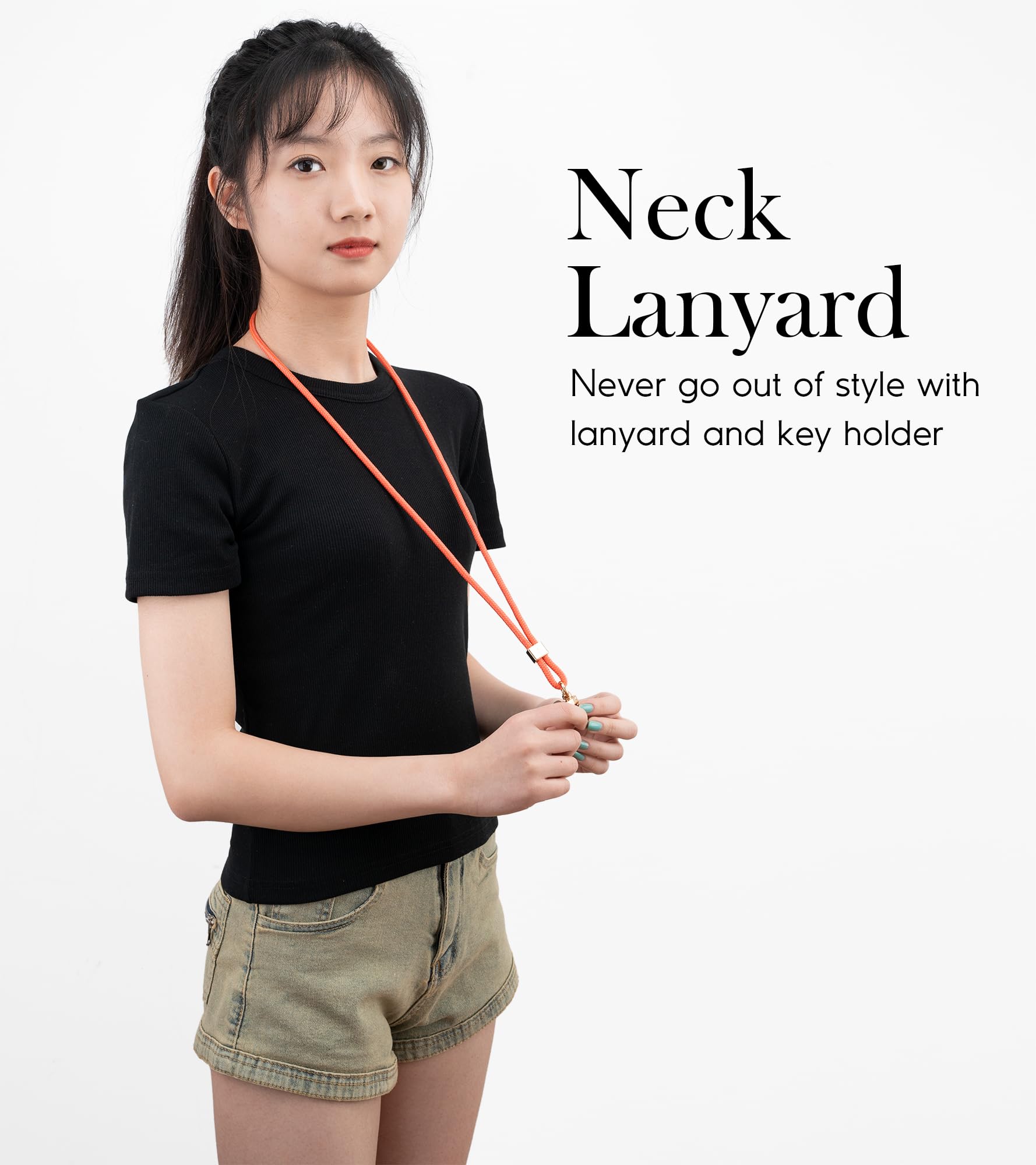 SENLLY Neck Lanyard Strap for Keys, Original Minimalist Design KeyChain and ID Badge Holder