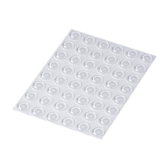 Happy Bananas Clear Self Adhesive Flat Bumper Pads Stops Rubber Feet for Glass Table Tops, Coasters, Metal, Crafts - 10.1mm x 1.8mm (48)