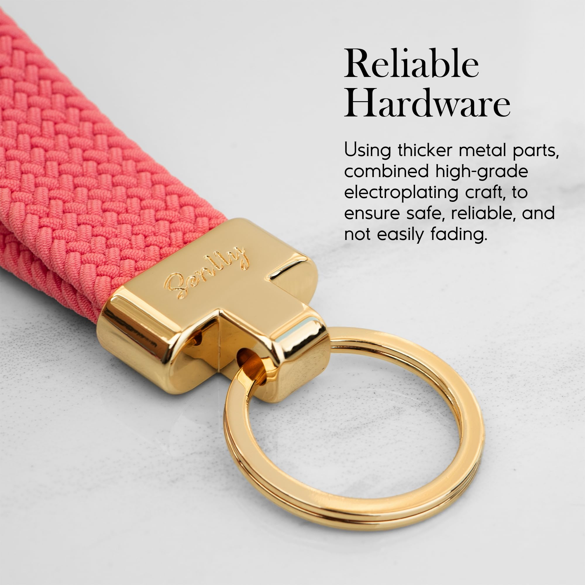 SENLLY Car Keychain, Stretchy Key Holder, Original Elastic Anti-Drop Design Finger Lanyard Strap