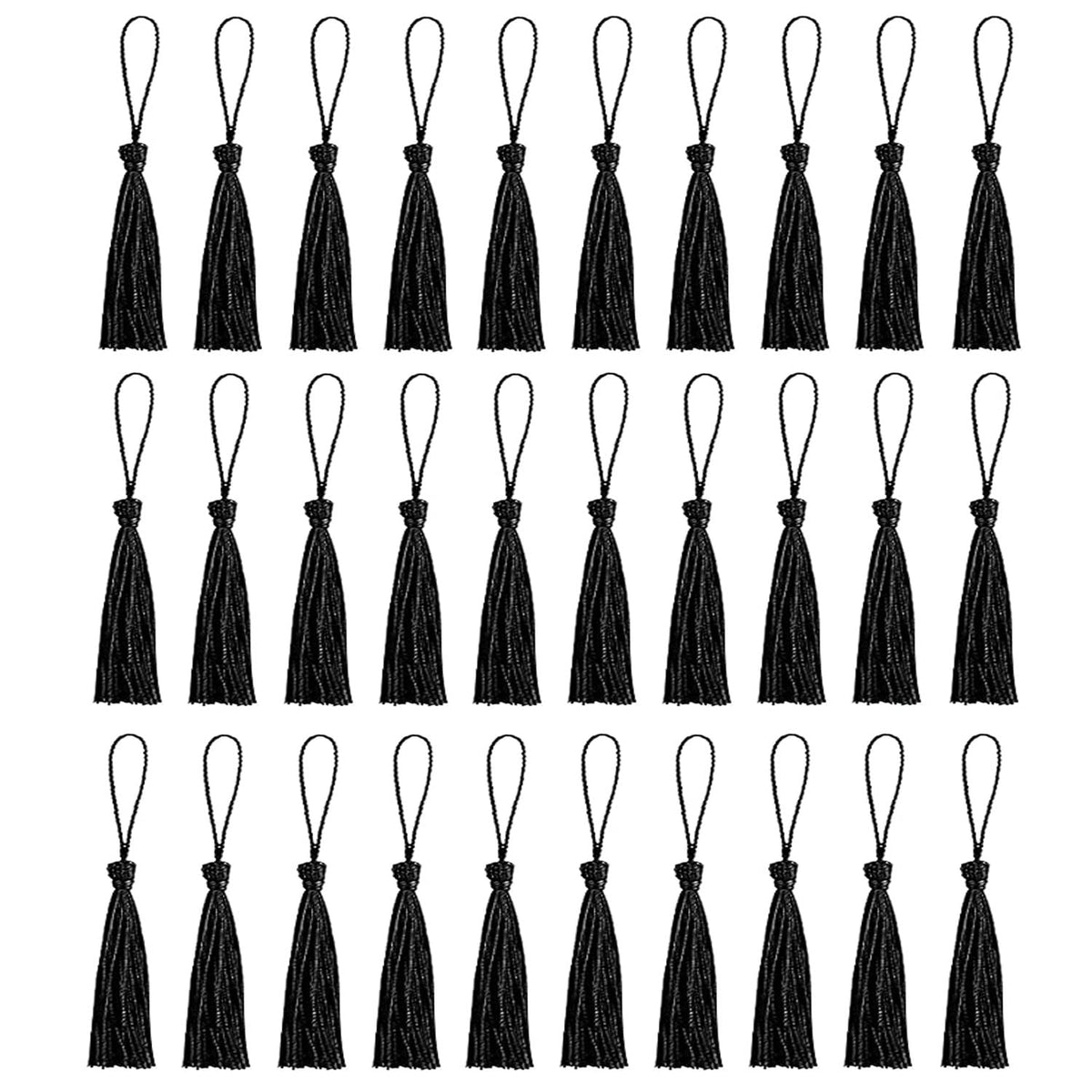 30 PCS Bookmark Tassels, Mini Tassels Silky Tassels for Bookmarks Handmade Bookmark Tassels for Resin DIY Craft Supplies and Home Decor (dark green)