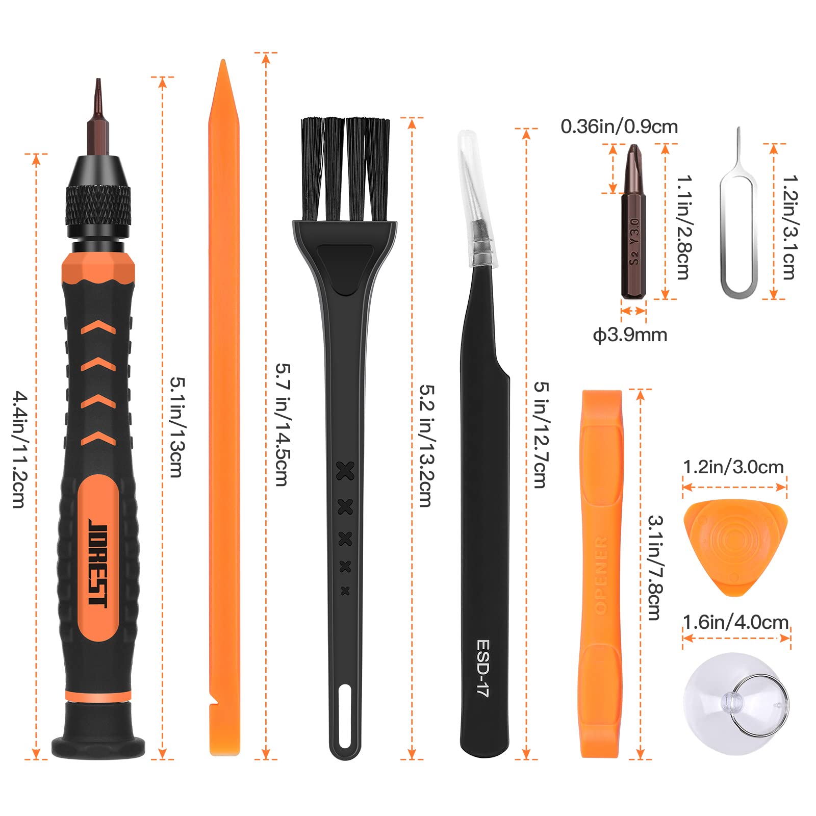 JOREST 38Pcs Precision Screwdriver Set, Tool Kit with Security Torx T5 T6 T8 T9, Triwing Y00, Star P5, etc, Repair for Laptop, Switch, PS4, Xbox, MacBook, iPhone, Ring Doorbell, Watch, Glasses, etc