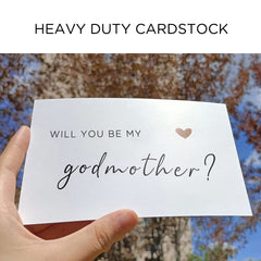 Will You Be My Godmother Card, Be My Godmother Card with Kraft Envelope and Wax Seal, Elegant Line Lettering Printed on Heavyweight Card Stock,Godmother Proposal Cards