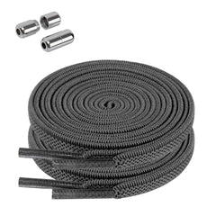 Handshop 2 Pairs Elastic Shoe Laces, No Tie Shoelaces for Adults/Kids Trainers,Sneakers,Running Shoes Deep Grey 120cm