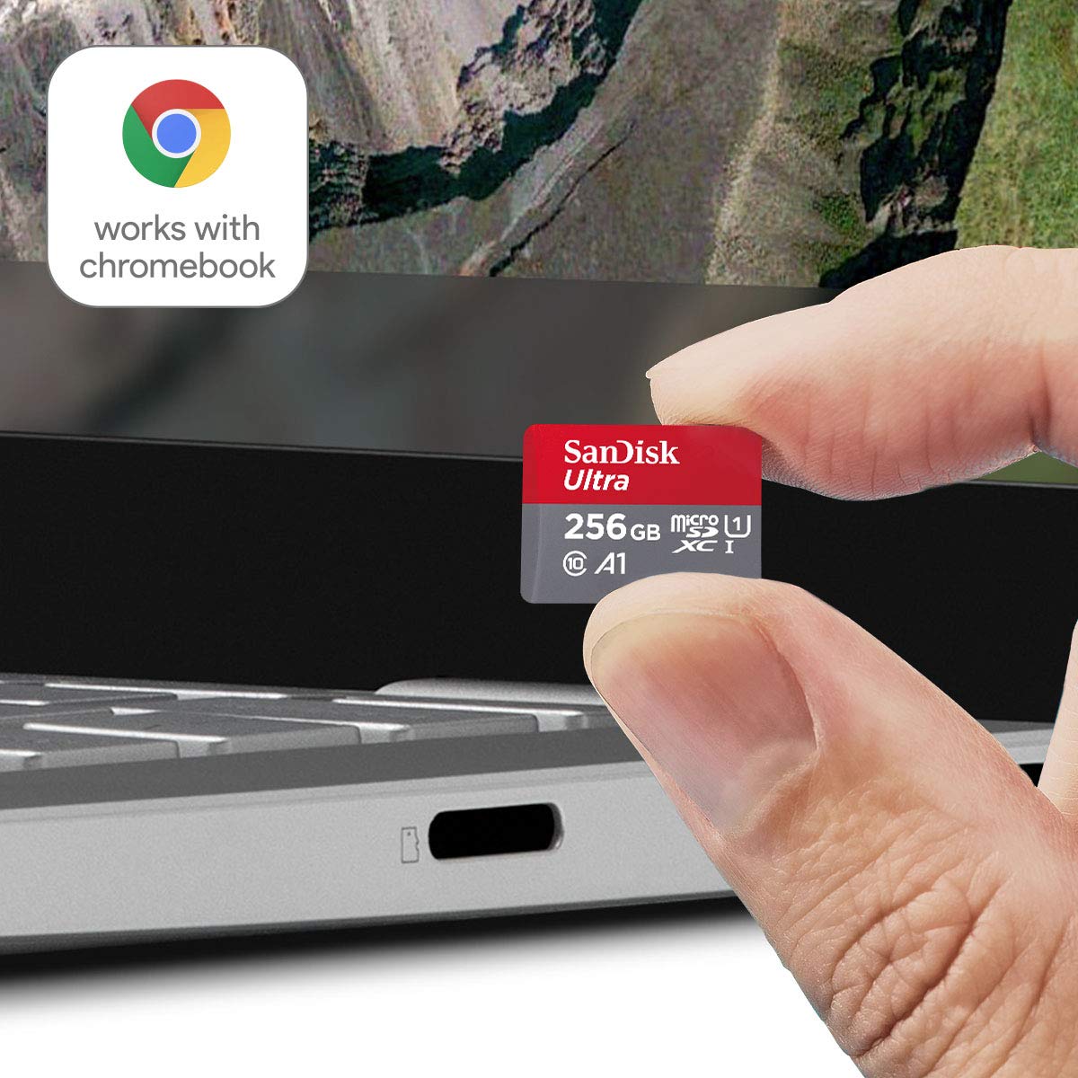 SanDisk Ultra 128GB microSDXC UHS-I Card for Chromebook with SD Adapter and up to 140MB/s transfer speed