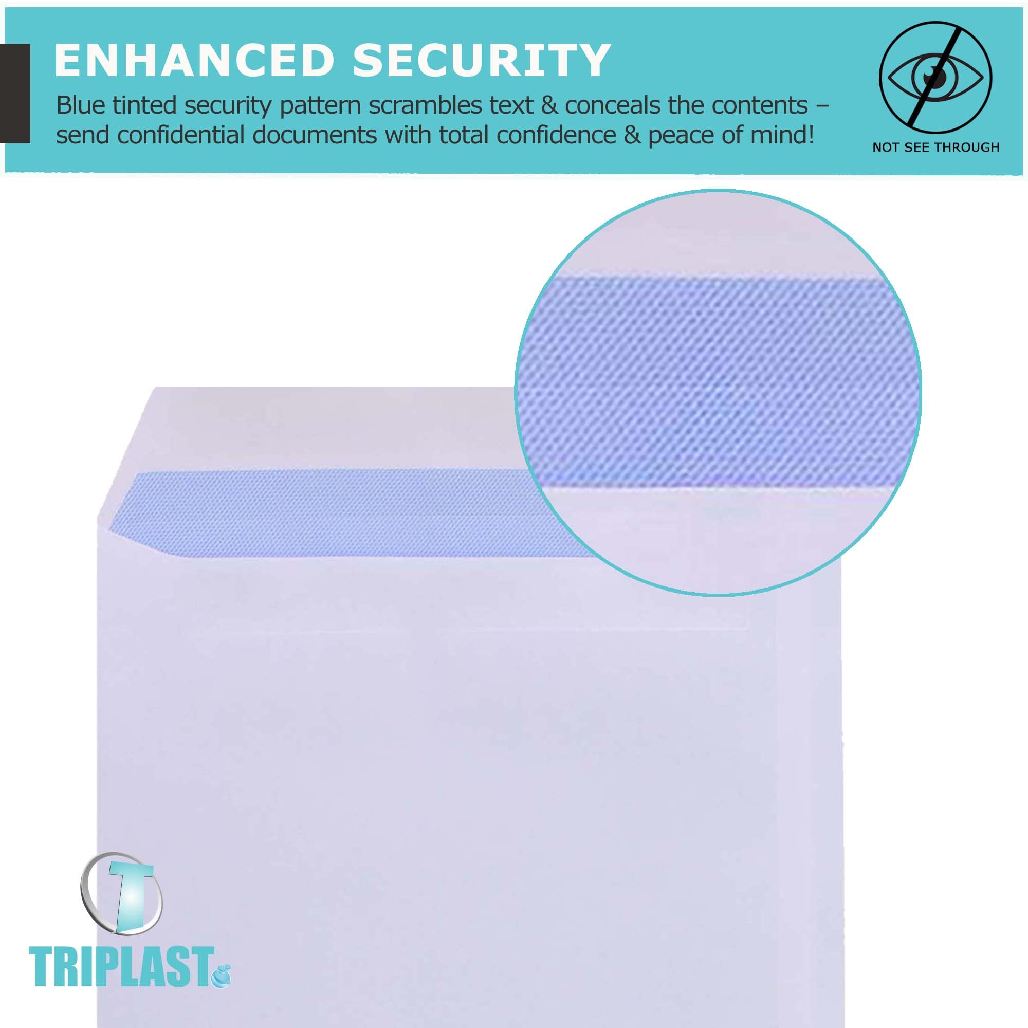 Triplast 20 x C5 White Self Seal Security Envelopes (Size: 229x164mm)   Fully Opaque, Self Sealing & Printer Safe Mailing Paper Envelopes   Ideal for Everyday Home, Office & Commercial Use