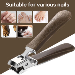 Nail Clippers for Thick Nails, Heavy Duty Toenail Clippers Large Handle Toe Nail Clippers for Thick Fingernail Toenail Men and Women Brown