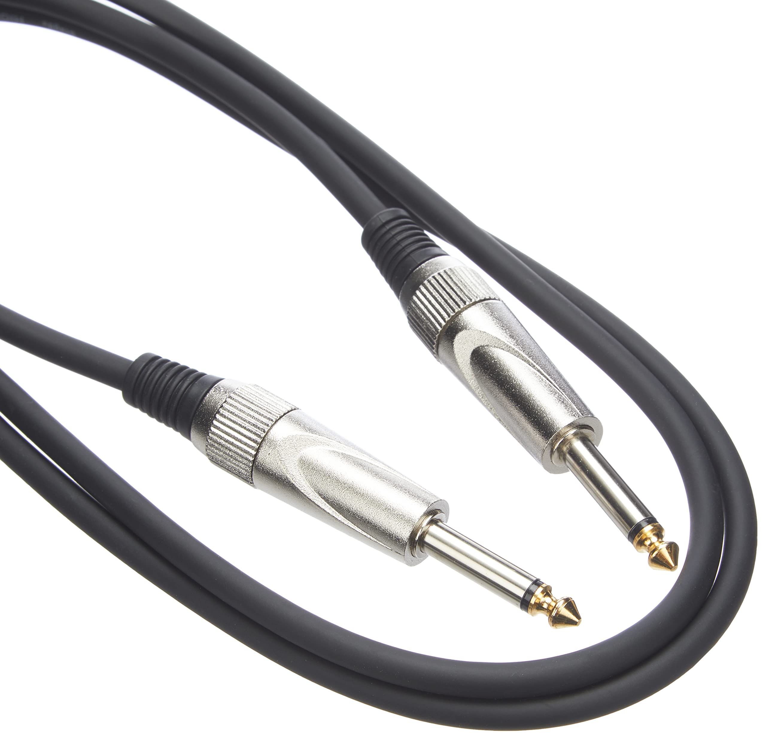 Stagg Deluxe Instrument Cable, 1/4 inches 6.35mm Jack To Jack, Heavy-Duty Connectors, 1,5 Metres / 5 Feet, Black