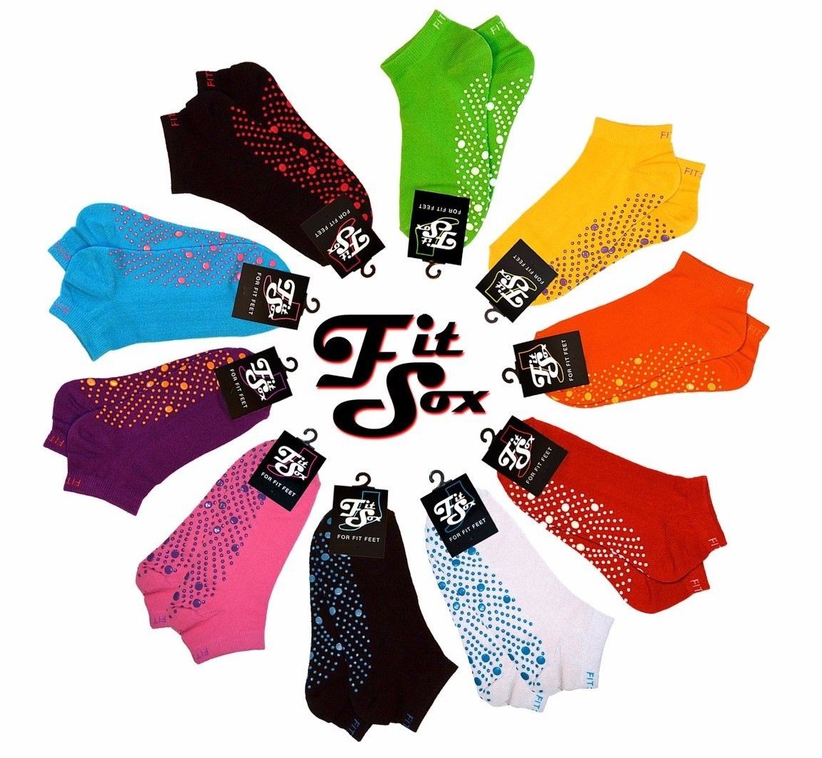 FitSox Pilates, Yoga, Martial Arts, Gym, Dance, Bar, Anti-Slip/Non-Slip, Falls Prevention, black/blue, EU 38-44 / UK 4-9 / US 6-10