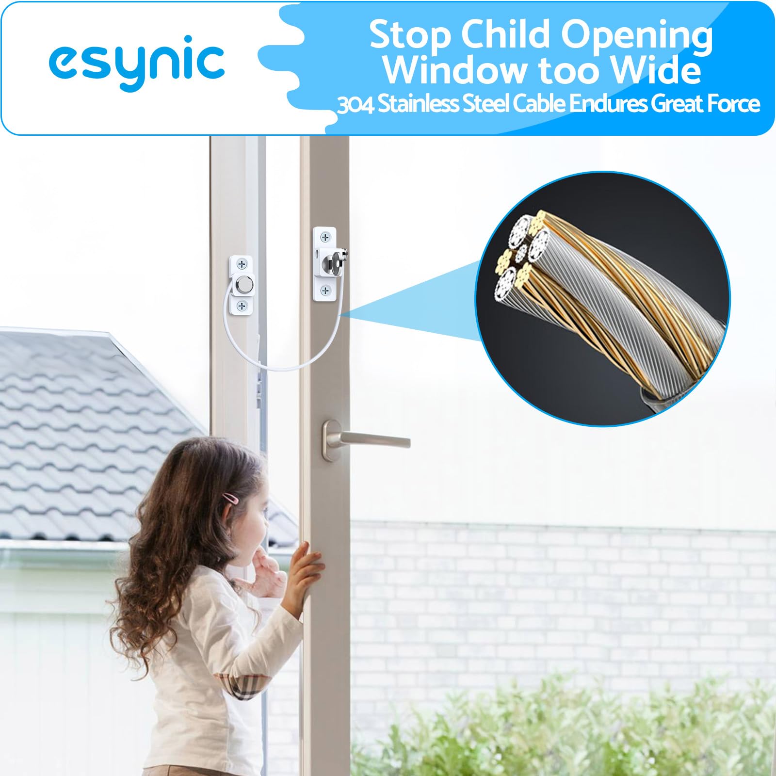 eSynic 8PCS Window Restrictor UPVC Locks for Baby Security Window Locks for Child Baby Safety Window Locks for upvc Windows with Screws Keys