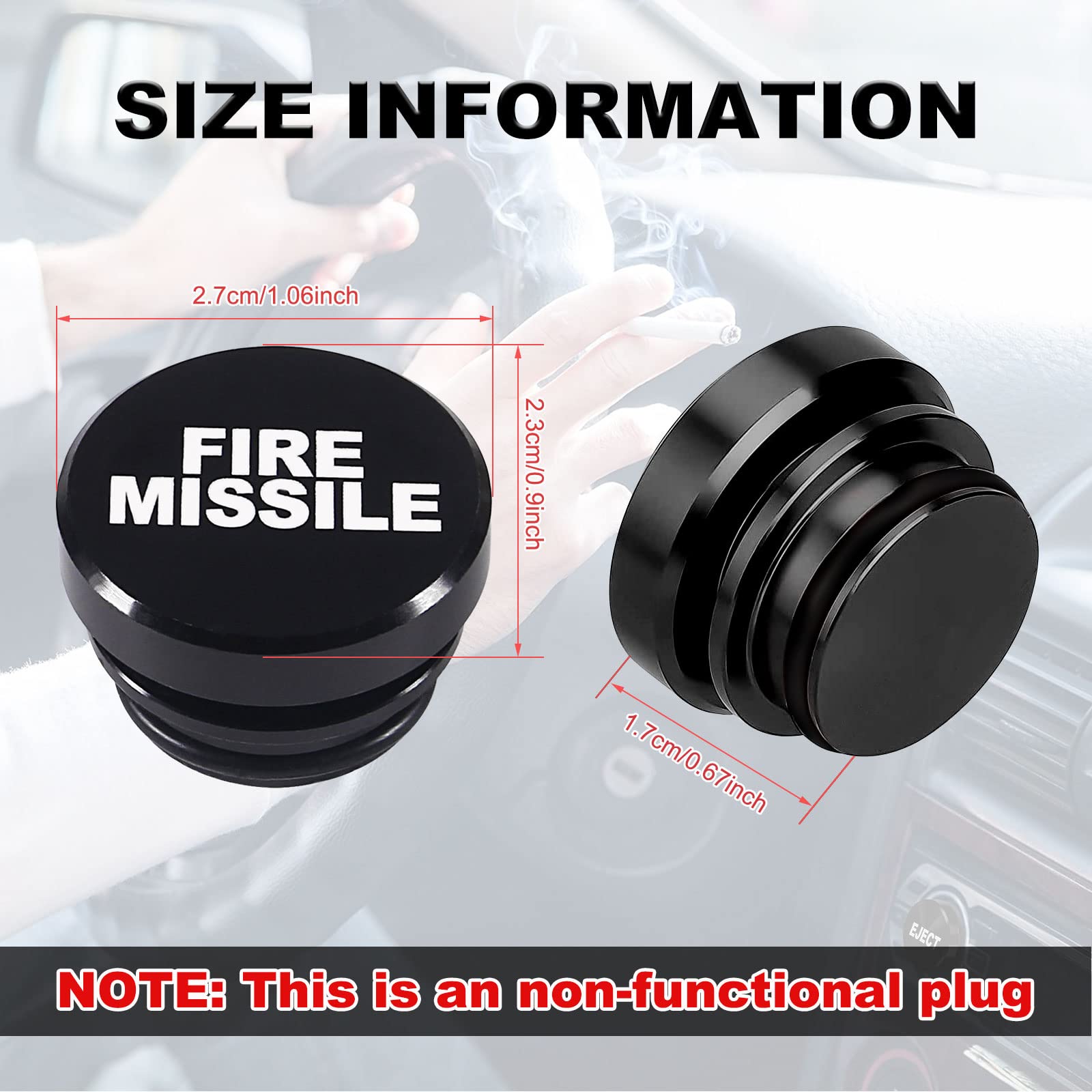 Xinjieda 1 Pcs Car Cigarette Lighter Cover Cap Metal Cigarette Lighter Plug Cover Dustproof Waterproof Cigarette Lighter Plug Socket Cover Cap 12V Replacement Accessories for Most Automotive Vehicles