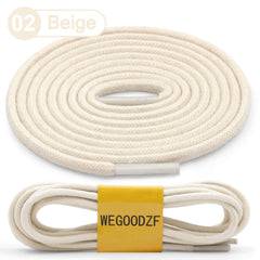 WEGOODZF Round Waxed Cotton Shoelaces: 3.5mm Thick 100CM Long Beige Wax Shoe Laces Multi Coloured Replacement Shoelace 2 Pairs for Men Women Kids