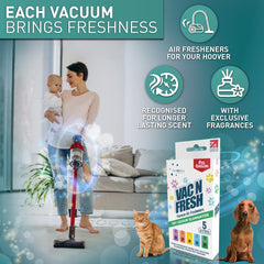 Vac N Fresh Pet Odour Eliminator Hoover Freshener Inserts - Pet Friendly Smell Neutraliser to Vacuum Carpet - Remover for Dog and Cat Smell - Scented Discs Alternative