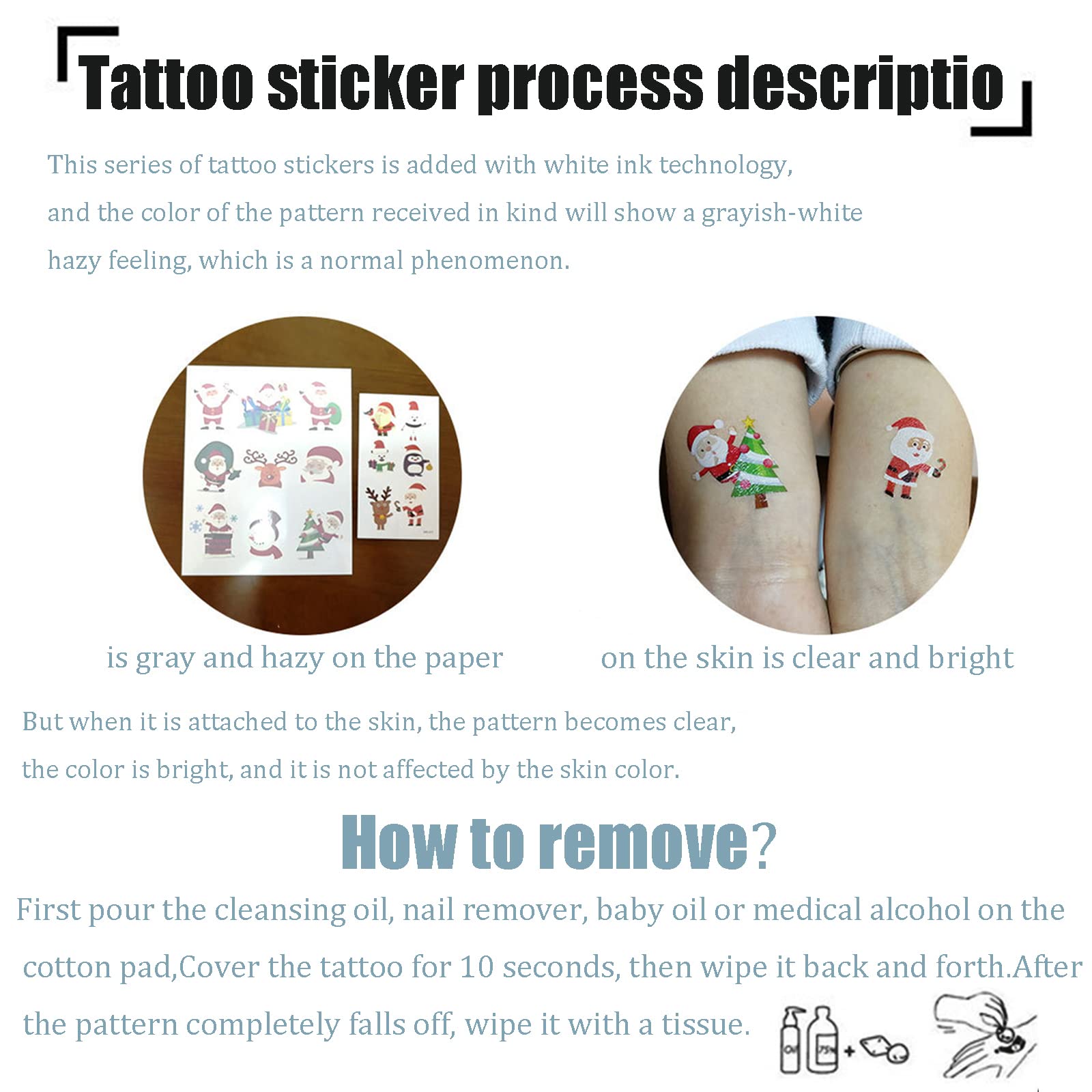 Christmas Temporary Tattoos for Boys,Girls,Kids,10 Sheets Kids Tattoos Waterproof Xmas Santa Claus Snowman Elk Tattoo Stickers for Children's Stick on Tattoos Christmas Birthday Theme Party Bag Filler