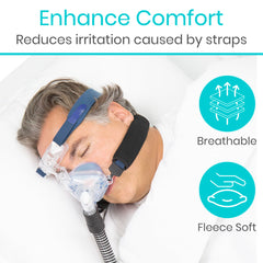 Vive CPAP Strap Covers Mask (4 Pack) - Supplies Pillow, Universal, Machine Washable - Face Cushion for Headgear Users - Accessories - Reduce Pressure, Cheek Red Marks, & Discomfort