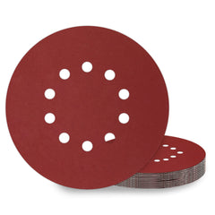 KONGMING 225mm sanding disc 10 Pcs 10 Hole Hook and Loop Grit P400 Sanding pads 9 inch sandpaper for Drywall Sander Long Neck Sander Sanding Giraffe