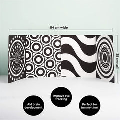 My Little Learner Black and White High Contrast Baby Sensory Fold Out Board, Baby Sensory Board is Made from Premium Quality card Stocks for Newborn babies