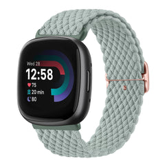 Elastic Nylon Straps Compatible with Fitbit Versa 4 Strap/Fitbit Versa 3 Straps/Fitbit Sense Strap/Fitbit Sense 2 Strap for Women Men,Stretchy Band for Fitbit Sense 2/Versa 3/Versa 4 (Light Green)