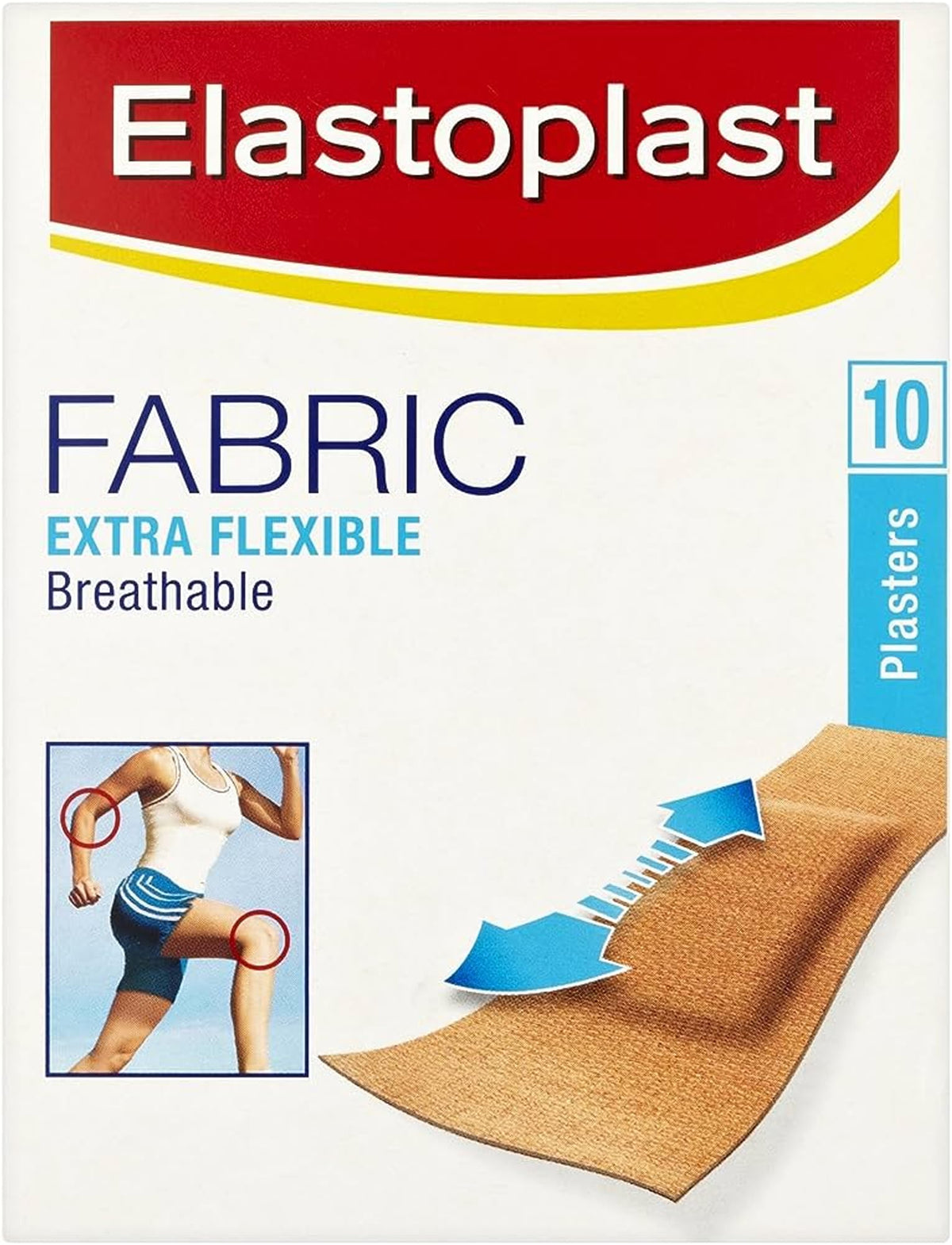 Elastoplast Fabric Extra Flexible Breathable Plasters, 10 Count