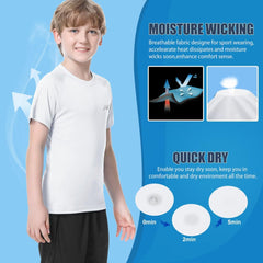 MEETWEE Boy Rash Vest Long Short Sleeve Guard Kids Swimming Shirt Top UPF 50and UV Sun Protection Quick Drying