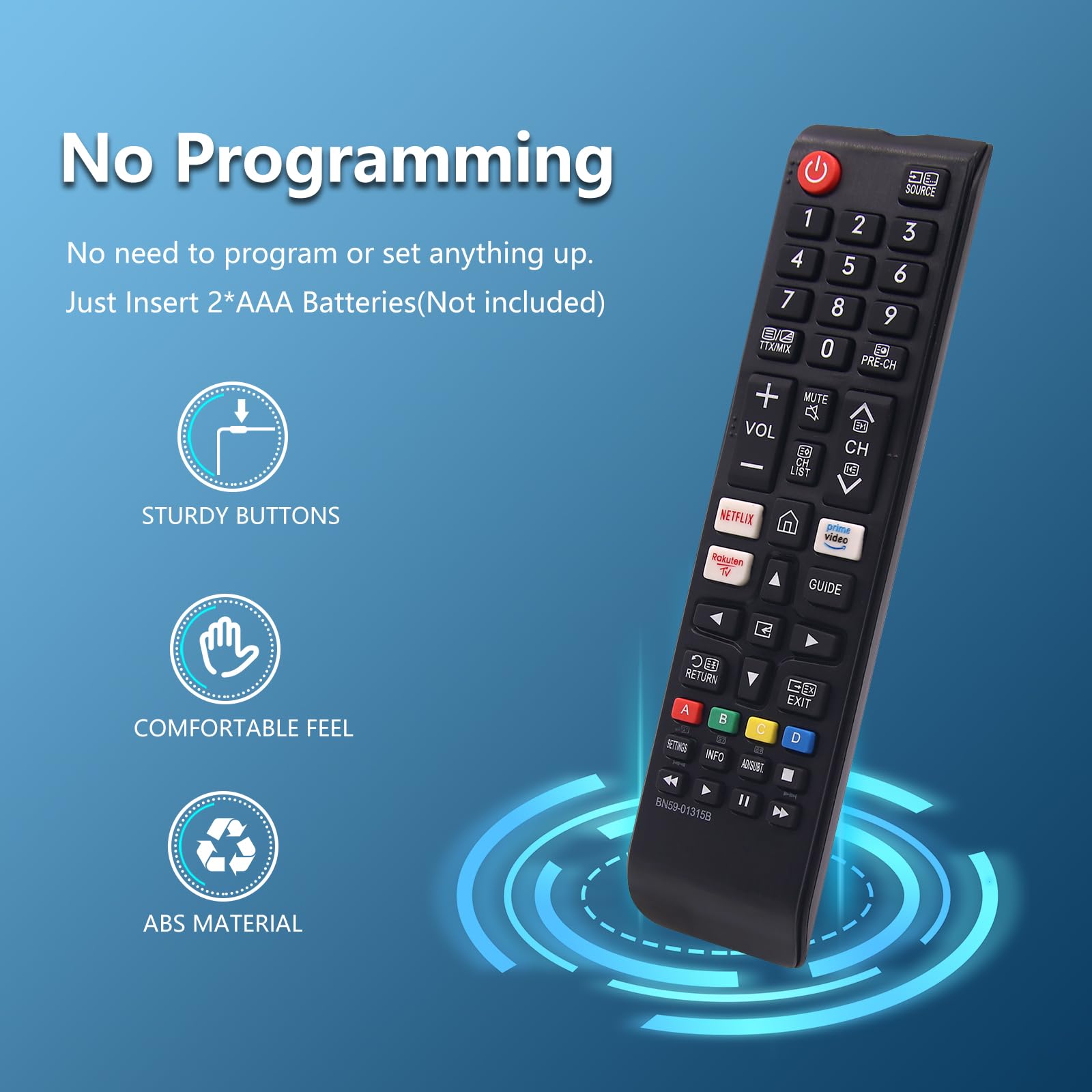 Samsung BN59-01315B Remote Control: Compatible with 4K UHD HDR QLED TVs, Quantum TVs, and All Samsung Models