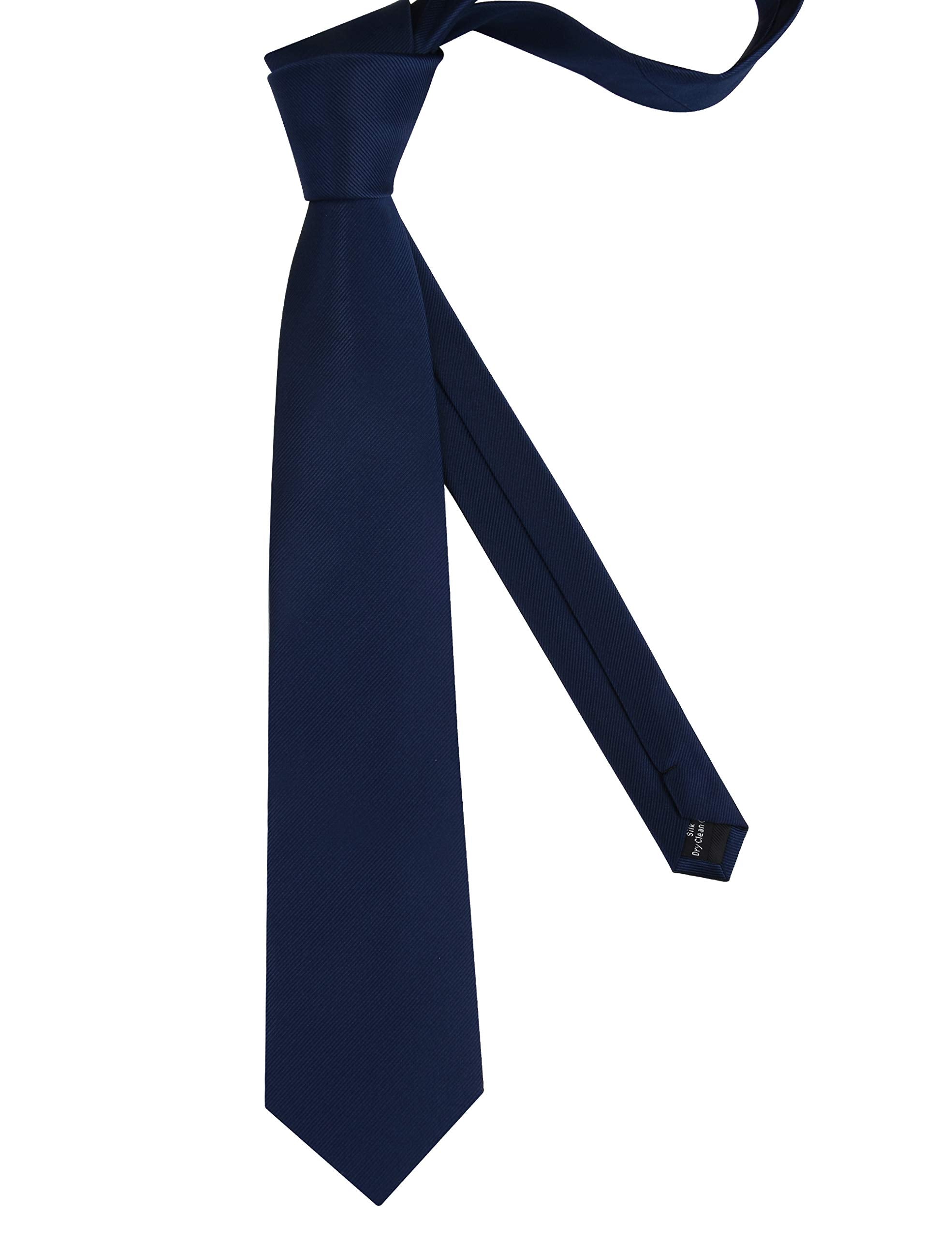 Gusleson Classic Men's Wedding Ties for Men Silk Navy Blue Tie Solid 8cm Necktie (UK0791-03)