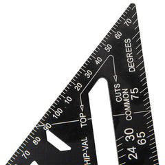 Beslands Rafter Square Metric 7 inch, Aluminum Carpenters Roofing Square, Metric Woodwork Square,Triangle Ruler Protractor