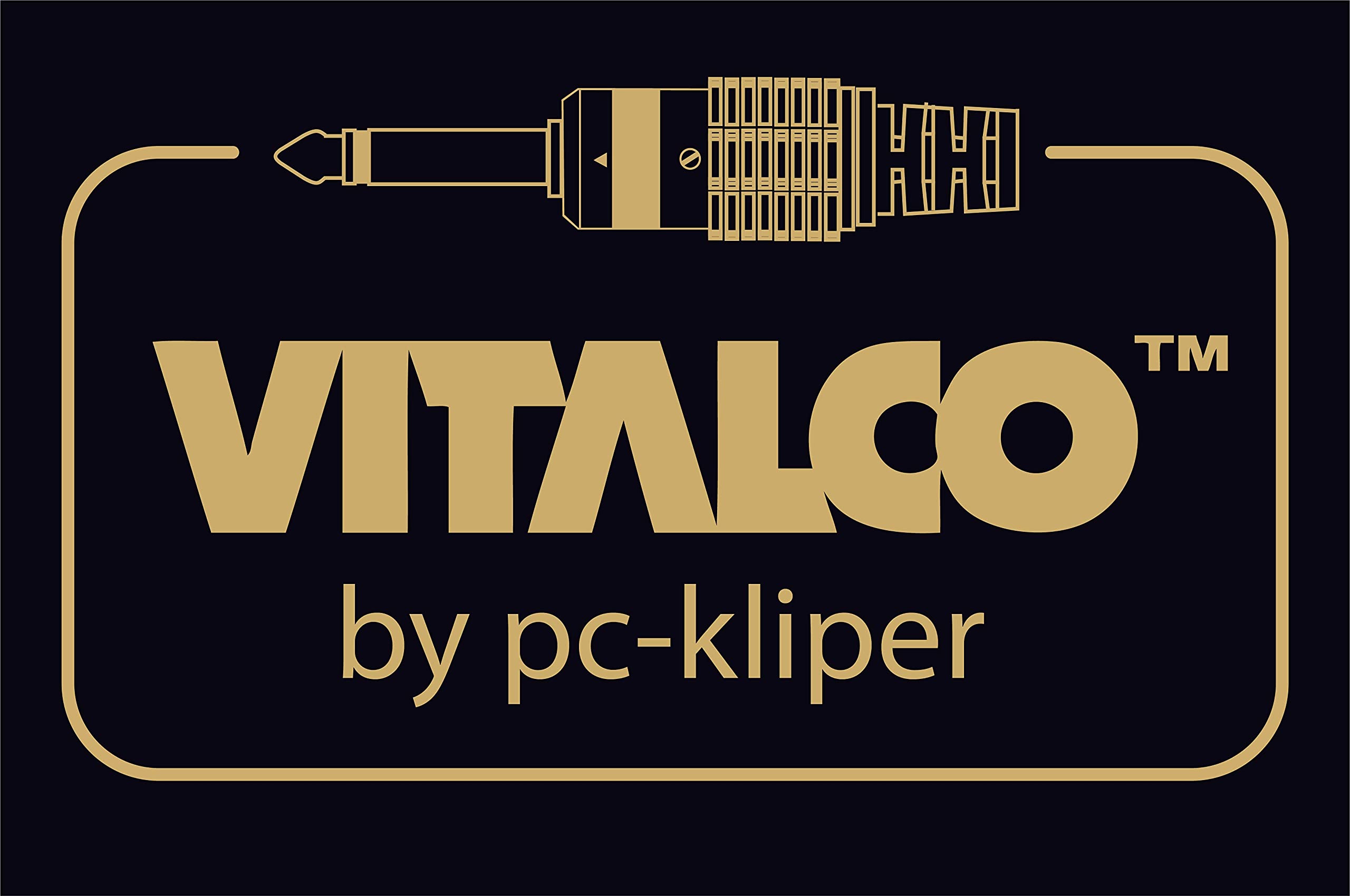 VITALCO XLR Female to 6.35 Jack Stereo Male Adapter 1/4 Jack TRS to 3 Pin Microphone Audio Cable