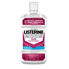 Listerine Advanced Defence Gum Treatment Mouthwash (500ml), Clinically Proven to treat Gum Disease for Healthier Gums in as Little as Two Weeks, Repels Plaque Germs to Treat and Prevent Gingivitis from Recurring