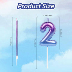 Colorful Birthday Candles Set, Number 40 Candes with 6Pcs Purple Blue Long Candles, Happy 40h Birthday Candles for Cake, Cake Candles for Girls Boys Birthday Party Decorations Wedding Anniversary