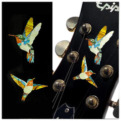 Inlay Sticker Decal for Guitars, Bass & Ukuleles - Dancing Hummingbirds, B-329DH