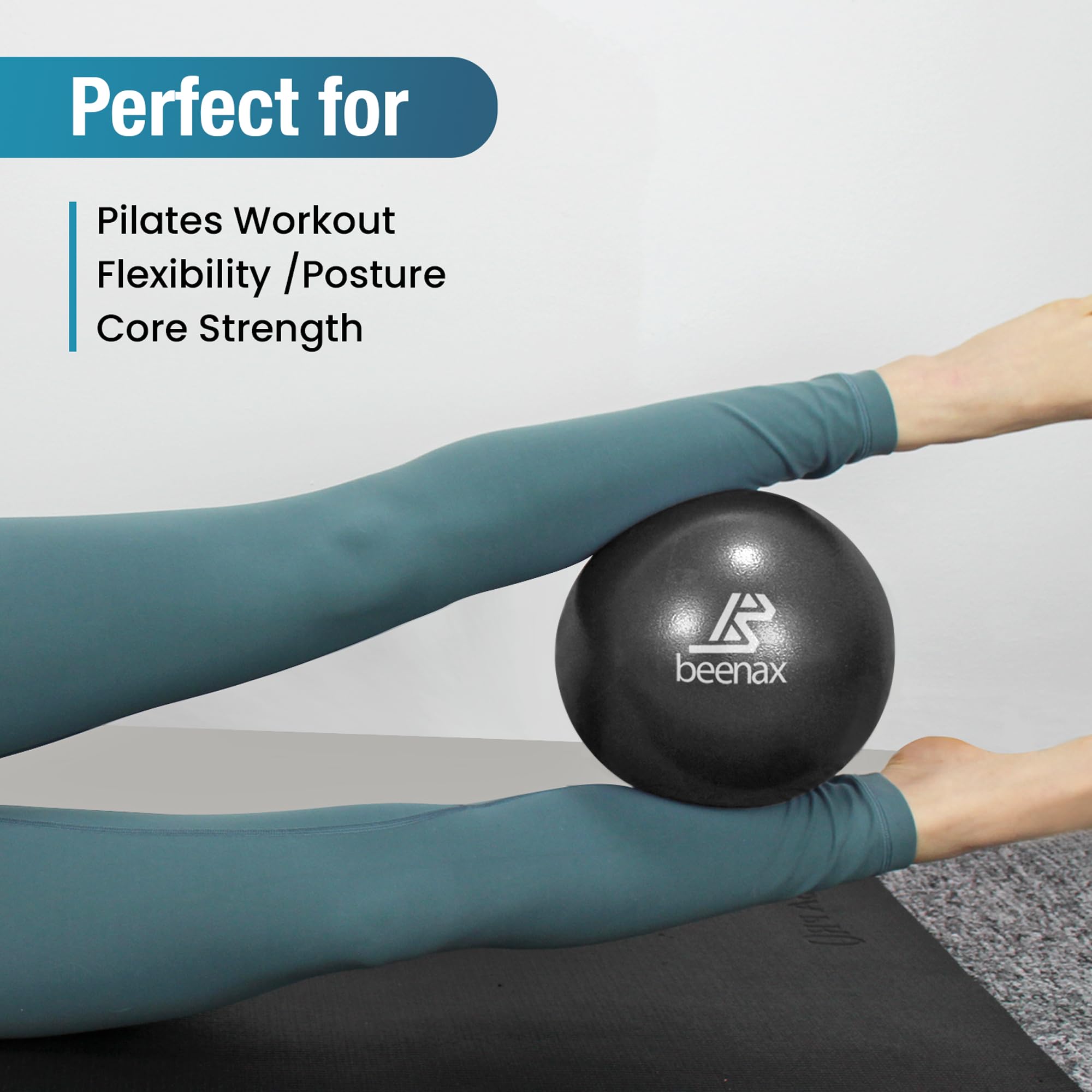 beenax 23cm Soft Pilates Ball - 9 Inch Exercise Ball, Mini Barre Ball, Gym Ball - Perfect for Yoga, Pilates, Core Training, Physical Therapy and Balance (Home & Gym & Office)