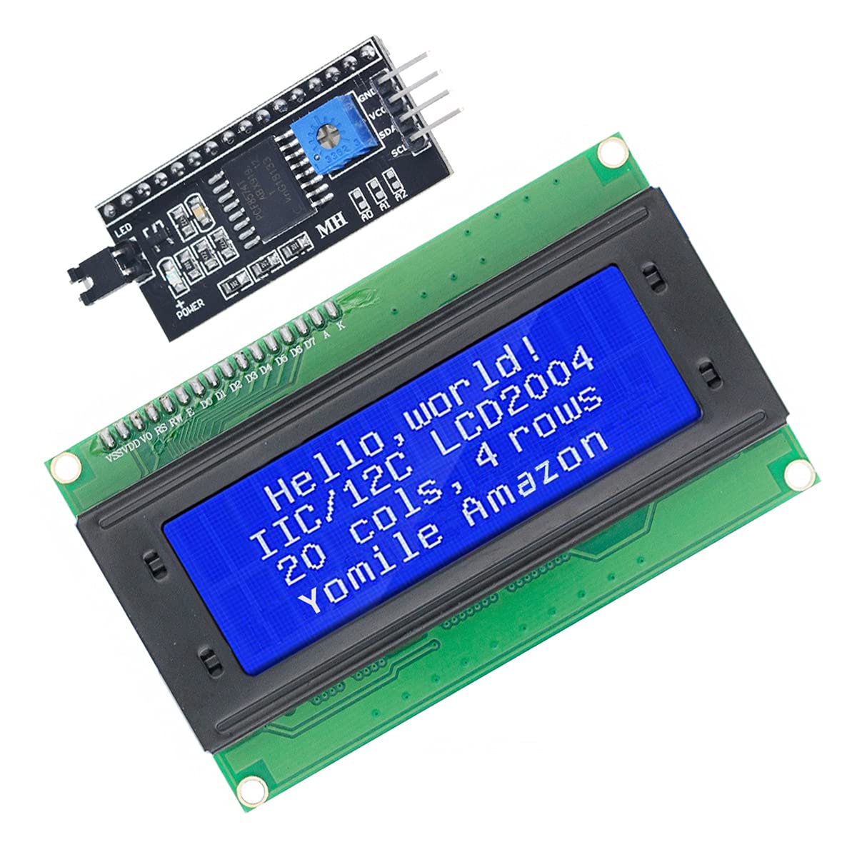 Youmile IIC/I2C/TWI Serial 2004 20x4 LCD Module Shield Display Blue Backlight for Arduino UNO