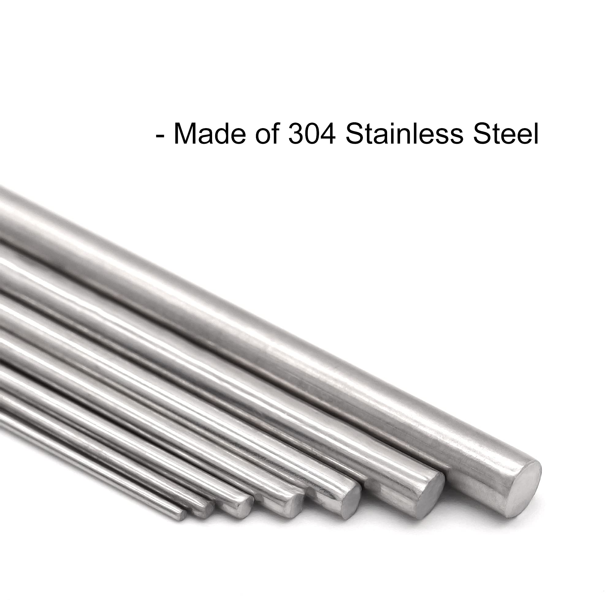 VictorsHome 2mm x 200mm 304 Stainless Steel Round Rod, Metal Solid Shaft Lathe Bar Stock for Model Car DIY Crafts 10pcs