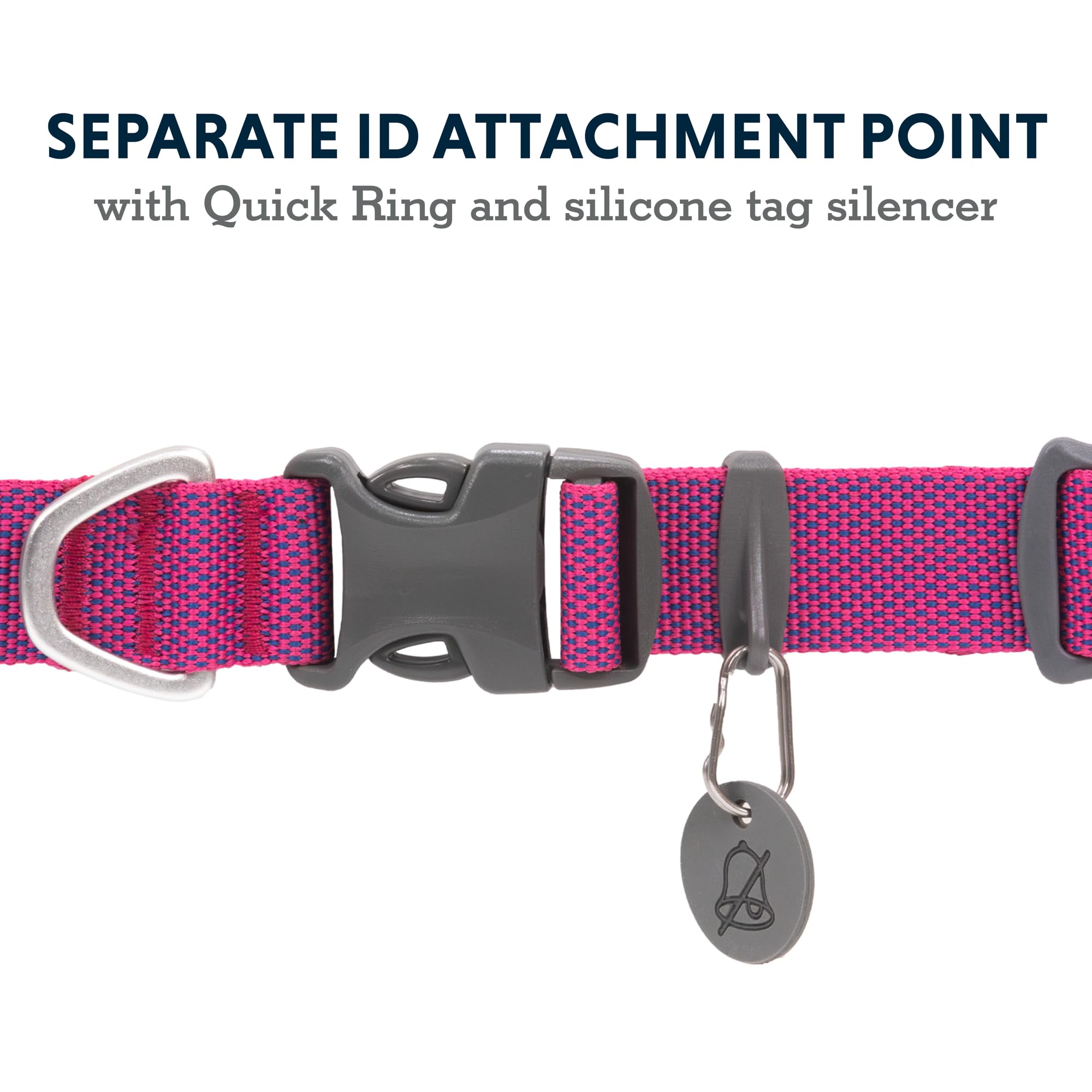 RUFFWEAR Hi & Light Collar, Extra Small Dog Collar with Aluminium D-Ring, Adjustable Length Pet Dog Collar, Comfy Soft Fabric, Animal Collar with Dog Lead Attachment Ring, 23-28cm, Alpenglow Pink