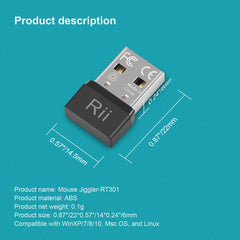 Rii Mouse Jiggler,Undetectable Mouse Mover Jiggler Automatic Mouse Mover Wiggler USB Port for Computer Laptop,Simulate Mouse Movement to Keep Computer Awaking,Plug and Play