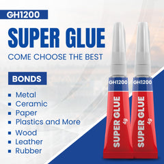 GH1200 4g x 3 Super Glue All Purpose with Anticlog Cap. Fast,Thick & Strong Adhesive Cyanoacrylate Glue, Superglue for Plastics, DIY Craft, Ceramics, Leather, Metal